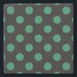 Posavasos De Piedra Puntos de polka verdes y negros<br><div class="desc">Puntos de polka verdes y negros</div>