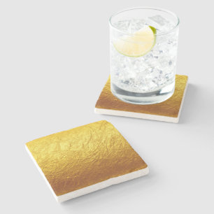 Posavasos De Piedra PURE GOLD Paper Pattern + tu texto / imagen
