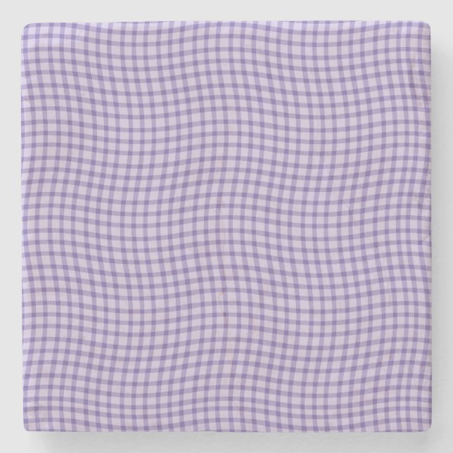 Posavasos De Piedra Purple Plaid Checker Seamless Pattern (Anverso)