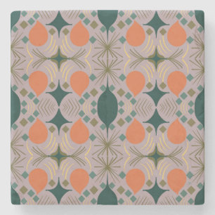 Posavasos De Piedra Púrpura de diamante geométrico Boho