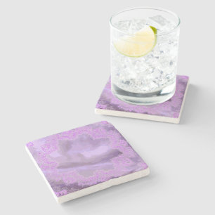 Posavasos De Piedra Púrpura pañuelo Abstract Marble Stone Coaster