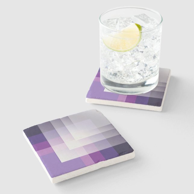 Posavasos De Piedra Púrpura y blanco (Lateral)