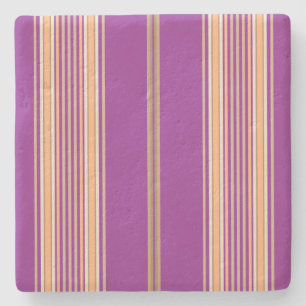 Posavasos De Piedra Púrpura y cruda, escayola cuadrada Stripes