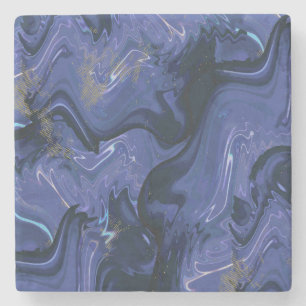 Posavasos De Piedra Purpurina azul giratorio galaxia Resumen Patrón có