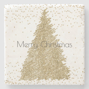 Posavasos De Piedra Purpurina de oro verde verde azulado esparce árbol