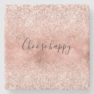 Posavasos De Piedra Purpurina Glitzy Sparkle rosa Rubor