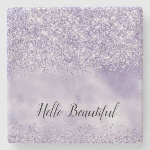Posavasos De Piedra Purpurina Purple Glitzy