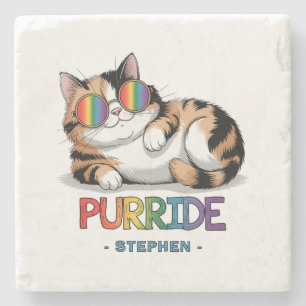 Posavasos De Piedra Purride - Orgullo Gato de Guay LGBTQ