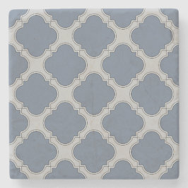Posavasos De Piedra Quatrefoil azul-gris