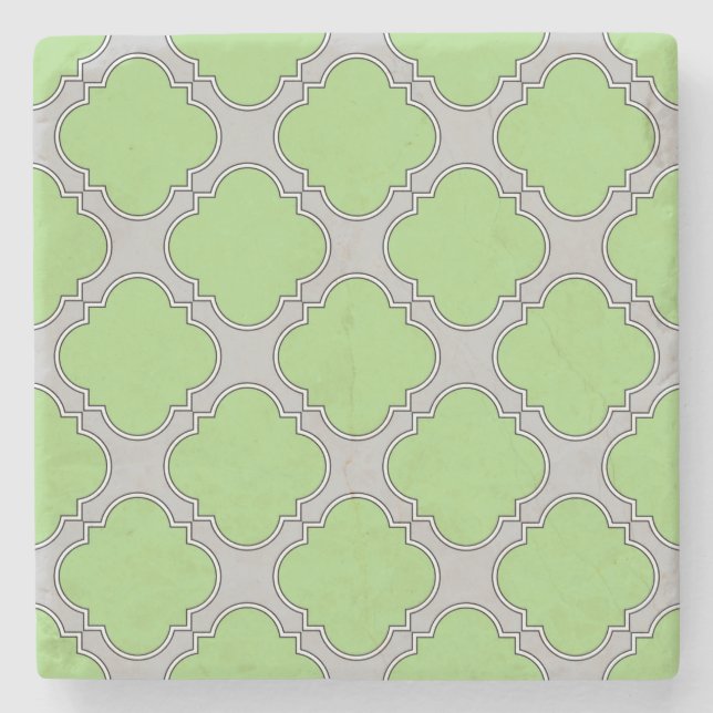 Posavasos De Piedra Quatrefoil verde (Anverso)