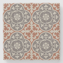 Posavasos De Piedra Quatrefolios florales medievales