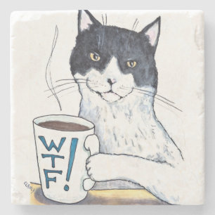 Posavasos De Piedra Qué coaster felino