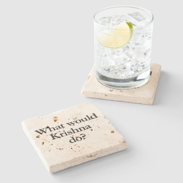 Posavasos De Piedra qué haría krishna (Lateral)