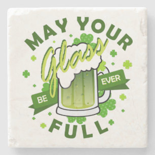 Posavasos De Piedra Que tu vaso esté lleno de cerveza de trébol verde