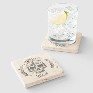 Posavasos De Piedra Quebec 1608 estilo grúa grunge métal
