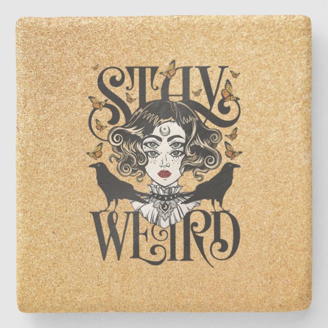 Posavasos De Piedra Quédate raro (Anverso)