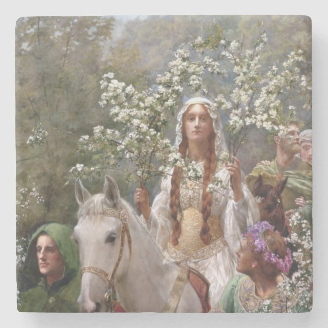 Posavasos De Piedra Queen Guinevere's Maying (by John Collier) (Anverso)