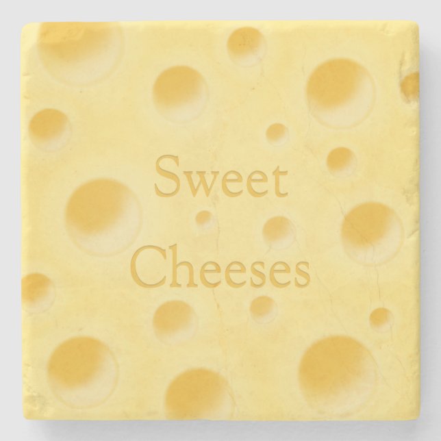 Posavasos De Piedra "Queso dulce" en Personalizable Queso caprichoso (Anverso)