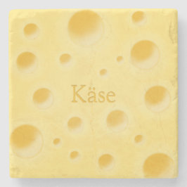 Posavasos De Piedra "Queso" en alemán Rebanada de queso personalizada 