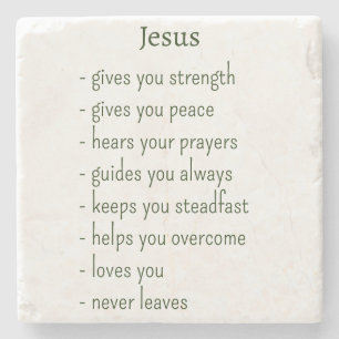 Posavasos De Piedra Quien es Jesús Recordatorio Consolador Regalo