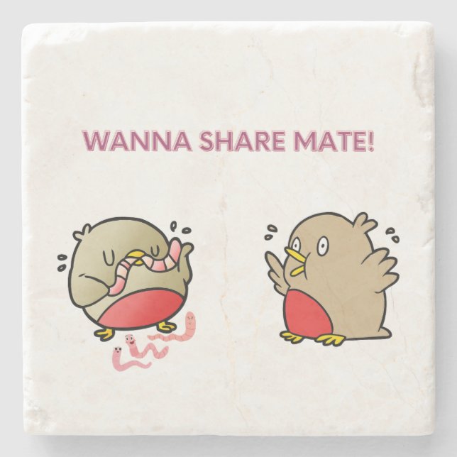 Posavasos De Piedra ¡Quiero compartir a mate! (Anverso)