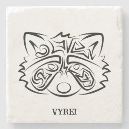 Posavasos De Piedra Racco tribal blanco y negro