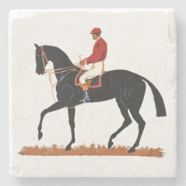 Posavasos De Piedra Race Horse Derby Jockey Vintage Style