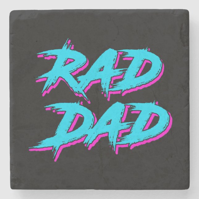 Posavasos De Piedra Rad Dad Retro 80 (Anverso)