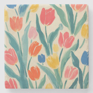 Posavasos De Piedra Radiancia de Tulipanes en Primavera