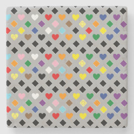 Posavasos De Piedra Rainbow Hearts