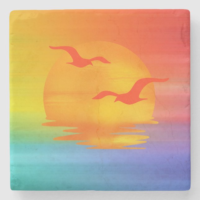 Posavasos De Piedra Rainbow Sunrise Tote (Anverso)