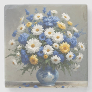 Posavasos De Piedra Ramo de Flores Acuarela Elegante