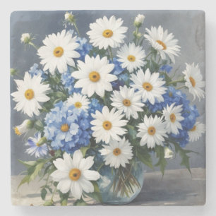 Posavasos De Piedra Ramo de Flores Elegantes Daisies Acuarela