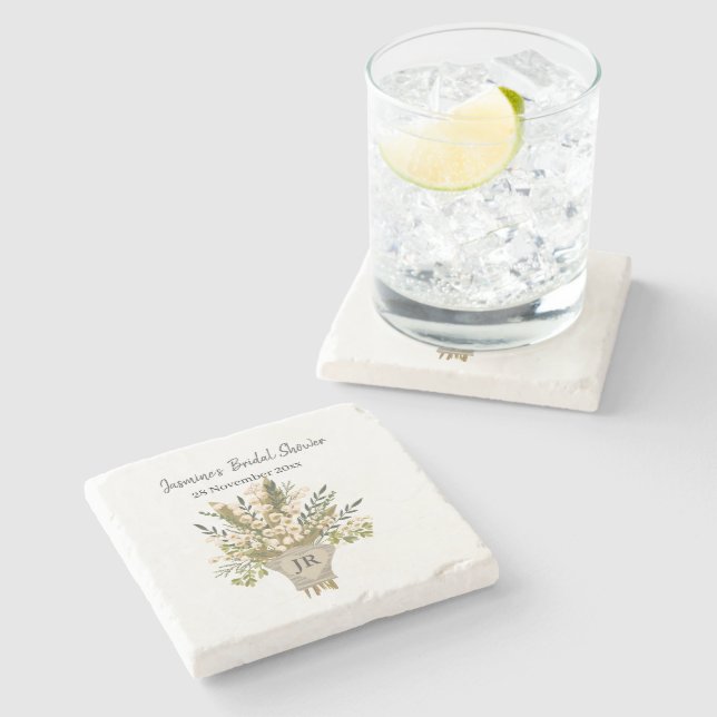 Posavasos De Piedra Ramo De Lirio De Valle Bridal Shower (Lateral)
