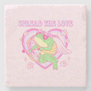 Posavasos De Piedra Rana Cupido - Esparce el amor