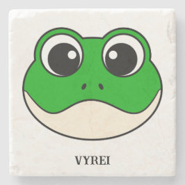 Posavasos De Piedra Rana Cute Sonriente