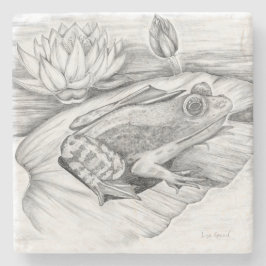 Posavasos De Piedra Rana en Lily Pad