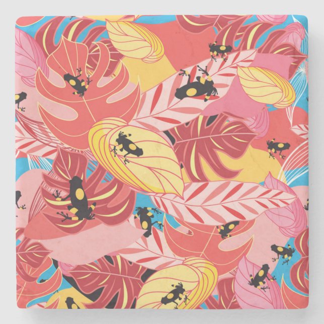 Posavasos De Piedra Ranas de la selva (Anverso)