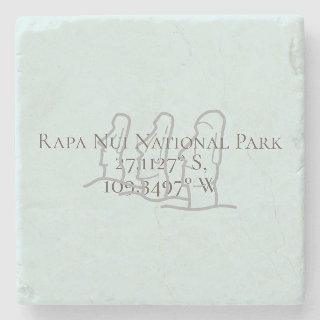 Posavasos De Piedra Rapa Nui Latitude & Longitude  (Anverso)