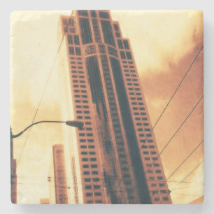 Posavasos De Piedra Rascacielos de Seattle - Sepia