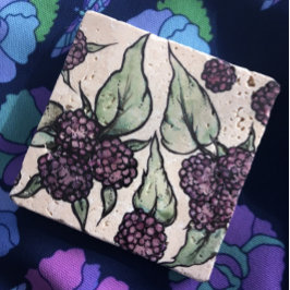 Posavasos De Piedra Raspberry negro