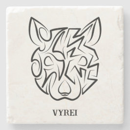 Posavasos De Piedra Rata tribal negra y blanca