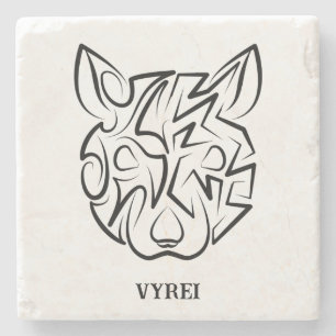 Posavasos De Piedra Rata tribal negra y blanca