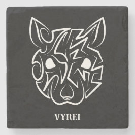 Posavasos De Piedra Rata tribal negra y blanca