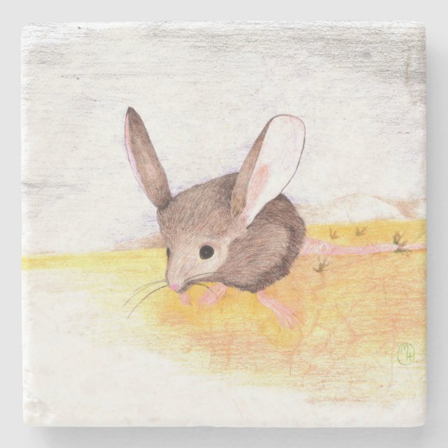 Posavasos De Piedra Ratón desierto (Anverso)