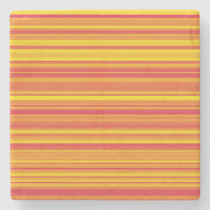 Posavasos De Piedra Rayas amarillas rojas naranja