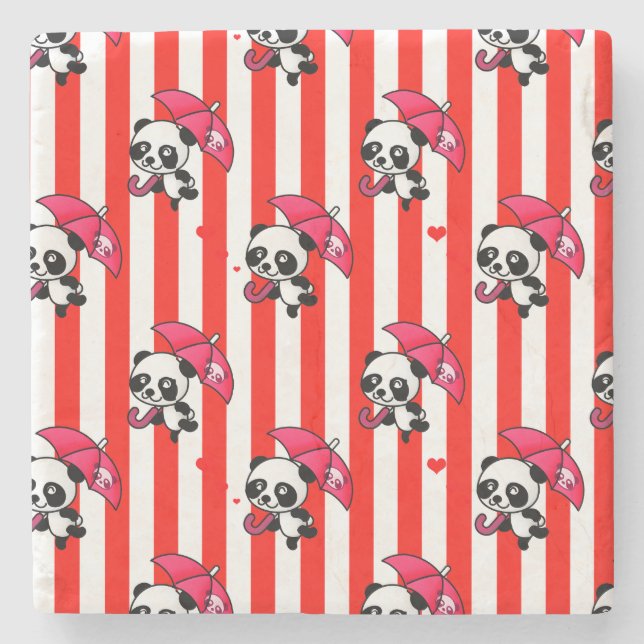 Posavasos De Piedra Rayas blancas rojas (Anverso)