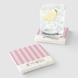 Posavasos De Piedra Rayas Coloridas Vibrantes Moradas Boda de Moda