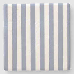 Posavasos De Piedra Rayas de caramelo azul gris y blanco