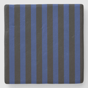 Posavasos De Piedra Rayas de caramelo azul y negro